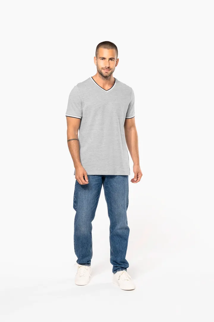 T-shirt maille piquée col V homme 2