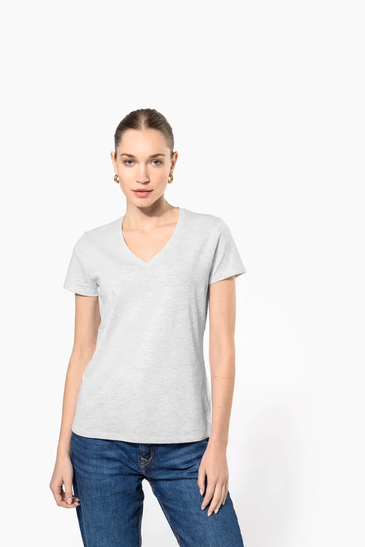 Damen-T-Shirt mit kurzen Ärmeln und V-Ausschnitt 5
