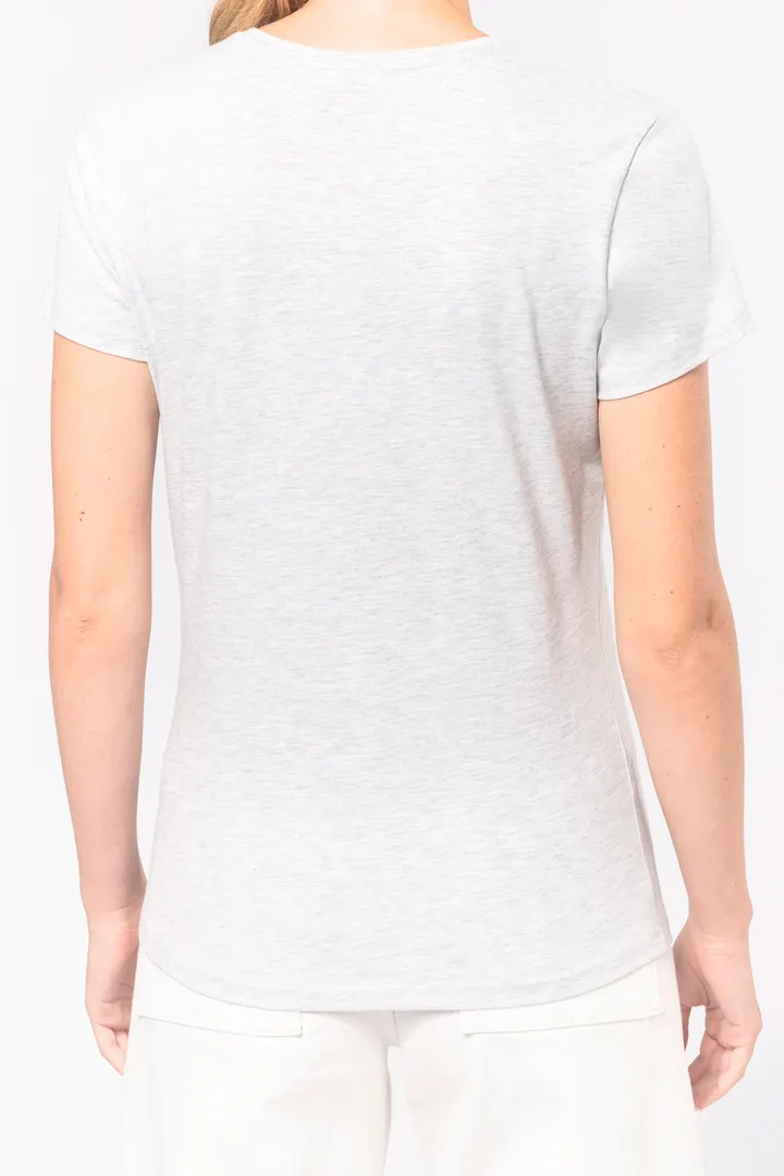 Damen-T-Shirt mit kurzen Ärmeln und V-Ausschnitt 11