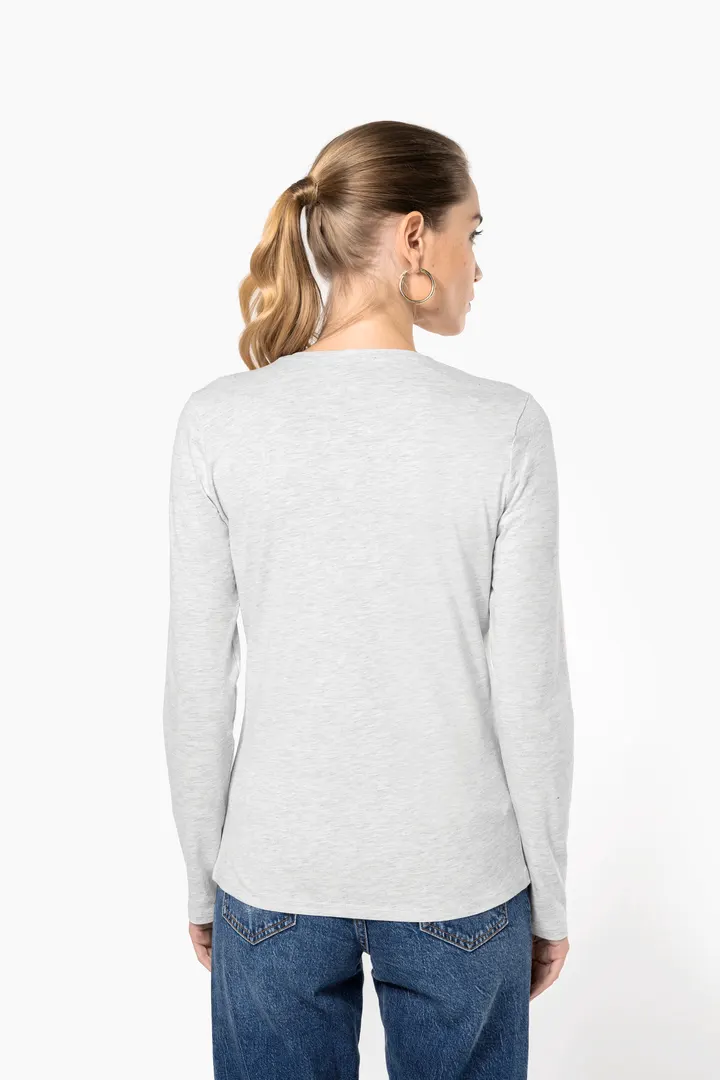 T-shirt col V manches longues femme 7