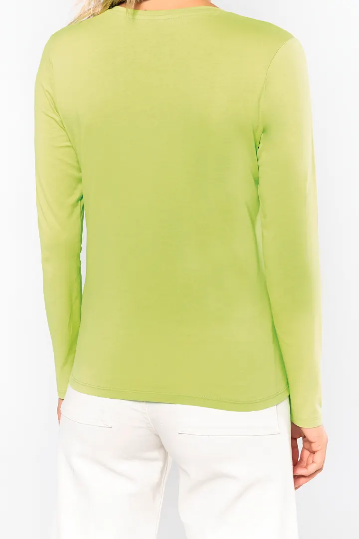T-shirt col V manches longues femme 3