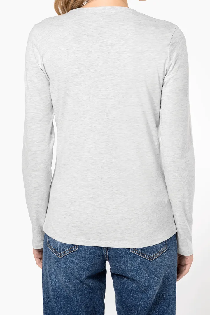 Damen-Langarmshirt mit V-Ausschnitt