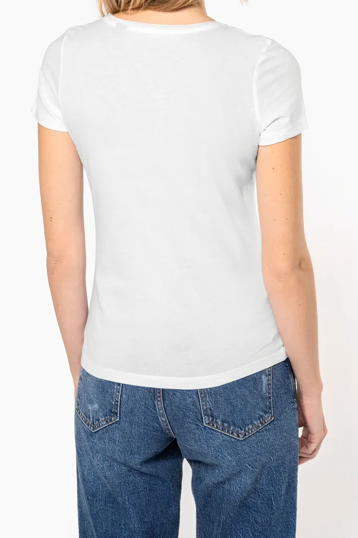 Bio-T-Shirt für Damen mit kurzen Ärmeln und ungesäumtem Halsausschnitt 4