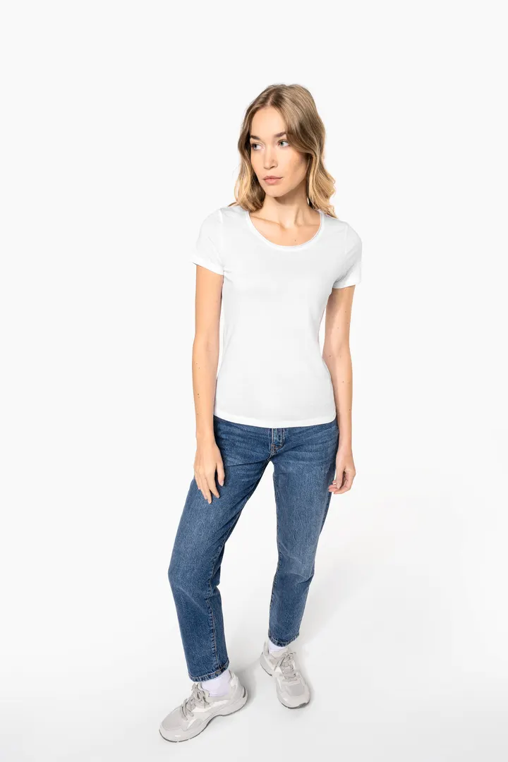 Bio-T-Shirt für Damen mit kurzen Ärmeln und ungesäumtem Halsausschnitt 8