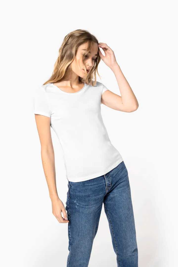 Bio-T-Shirt für Damen mit kurzen Ärmeln und ungesäumtem Halsausschnitt 9