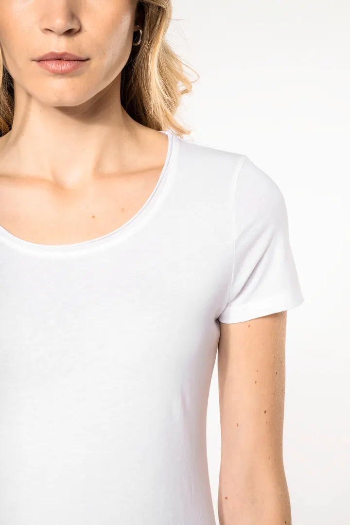 Bio-T-Shirt für Damen mit kurzen Ärmeln und ungesäumtem Halsausschnitt 2