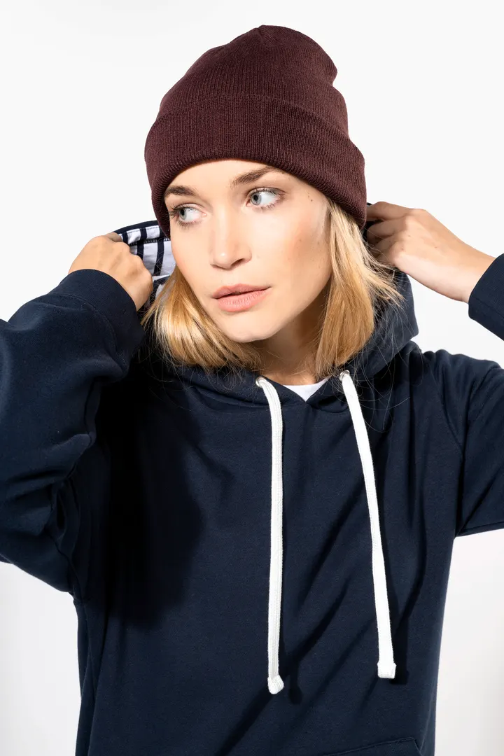 Unisex-Kapuzensweatshirt mit kontrastfarbener Kapuze und Motiven 15