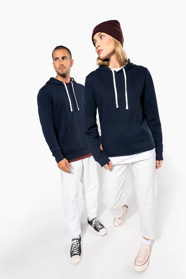 Unisex-Kapuzensweatshirt mit kontrastfarbener Kapuze und Motiven 16