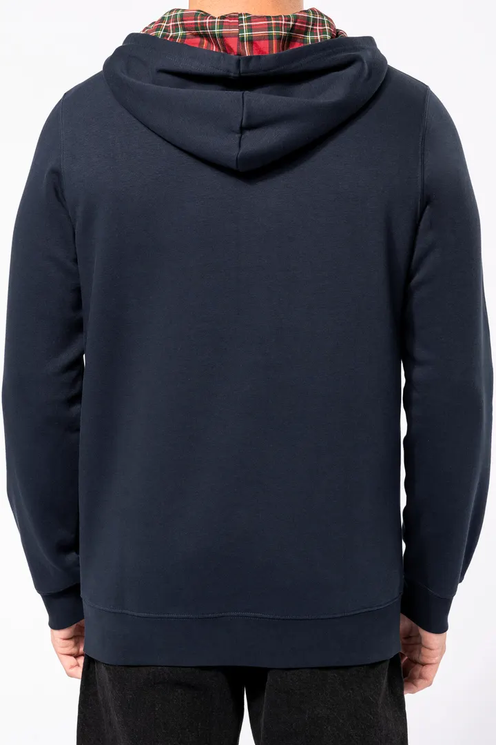 Unisex-Kapuzensweatshirt mit kontrastfarbener Kapuze und Motiven 25