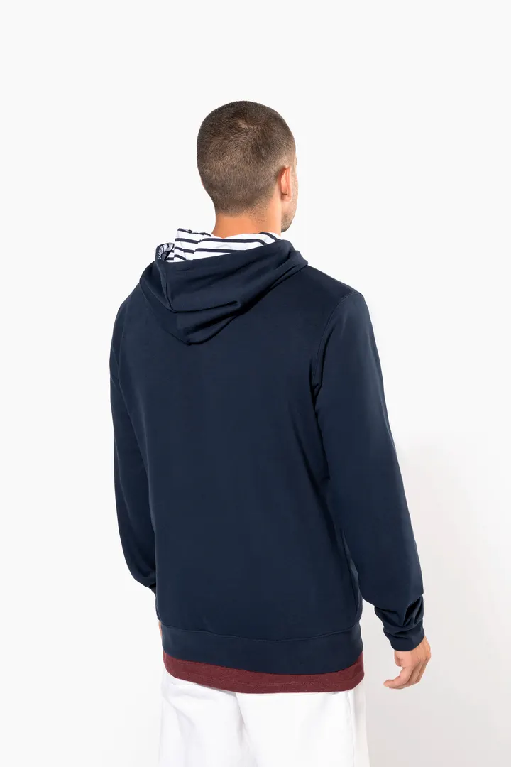 Unisex-Kapuzensweatshirt mit kontrastfarbener Kapuze und Motiven 9