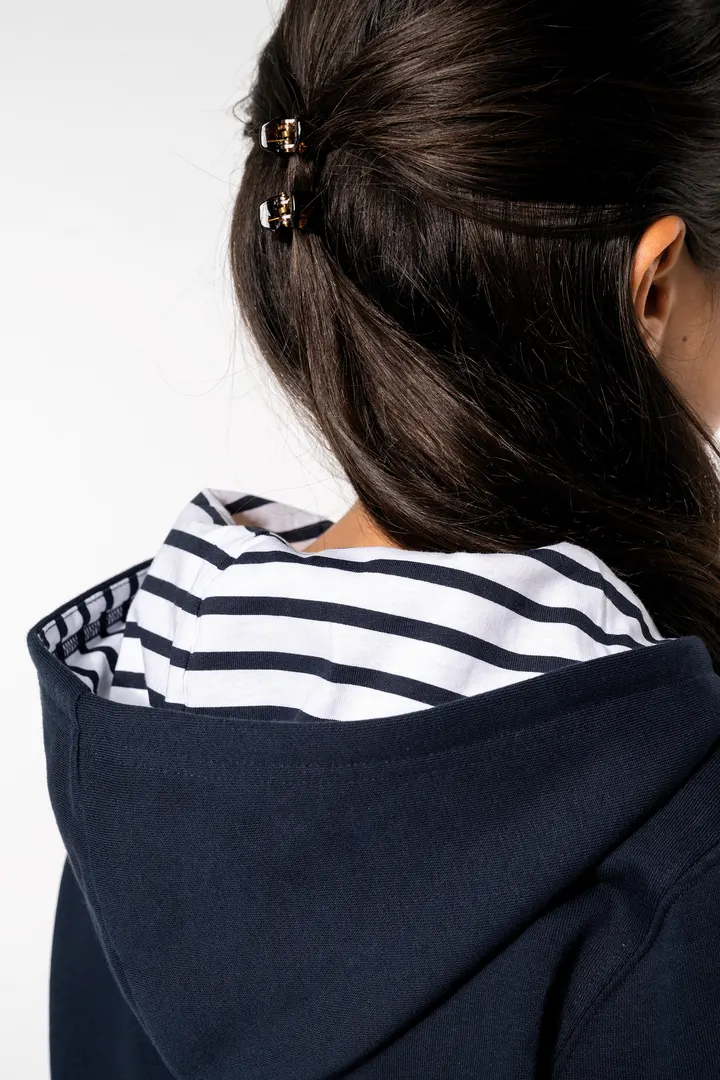Kapuzensweatshirt mit kontrastfarbener Kapuze und Motiven für Kinder 27