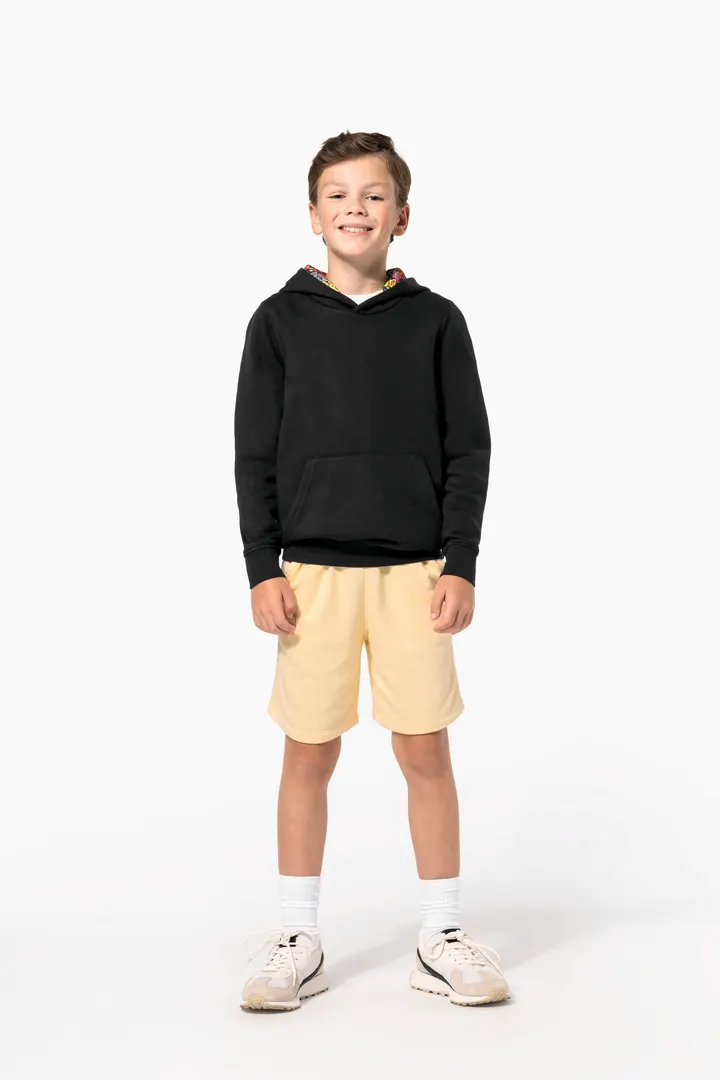 Kapuzensweatshirt mit kontrastfarbener Kapuze und Motiven für Kinder 2