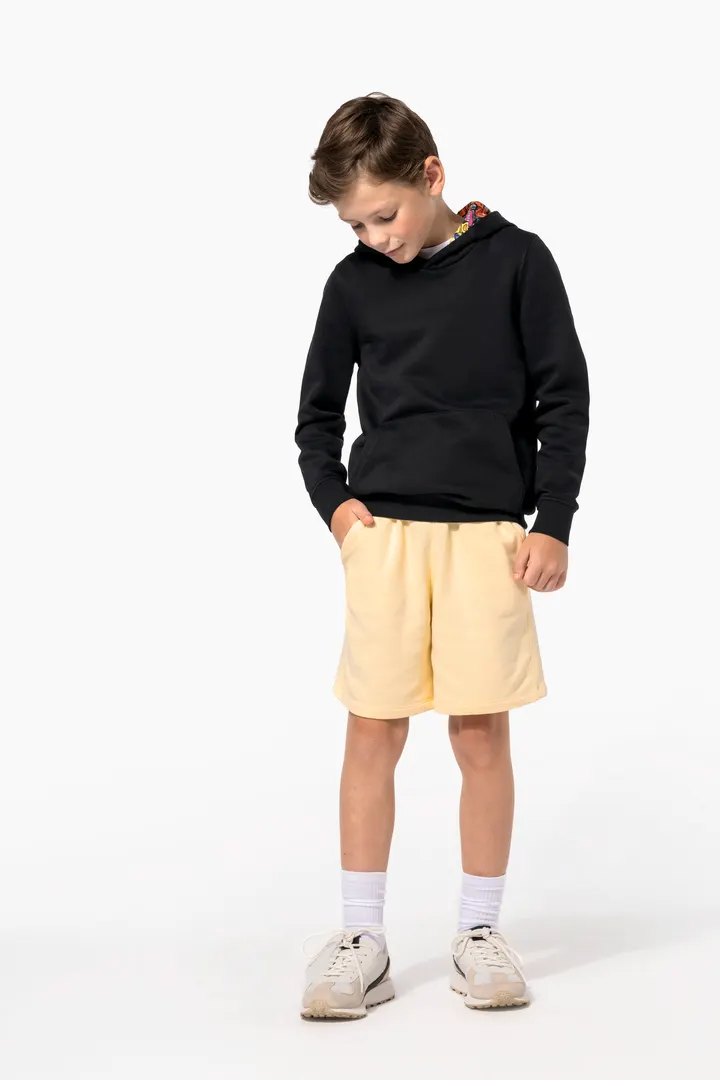 Kapuzensweatshirt mit kontrastfarbener Kapuze und Motiven für Kinder 3