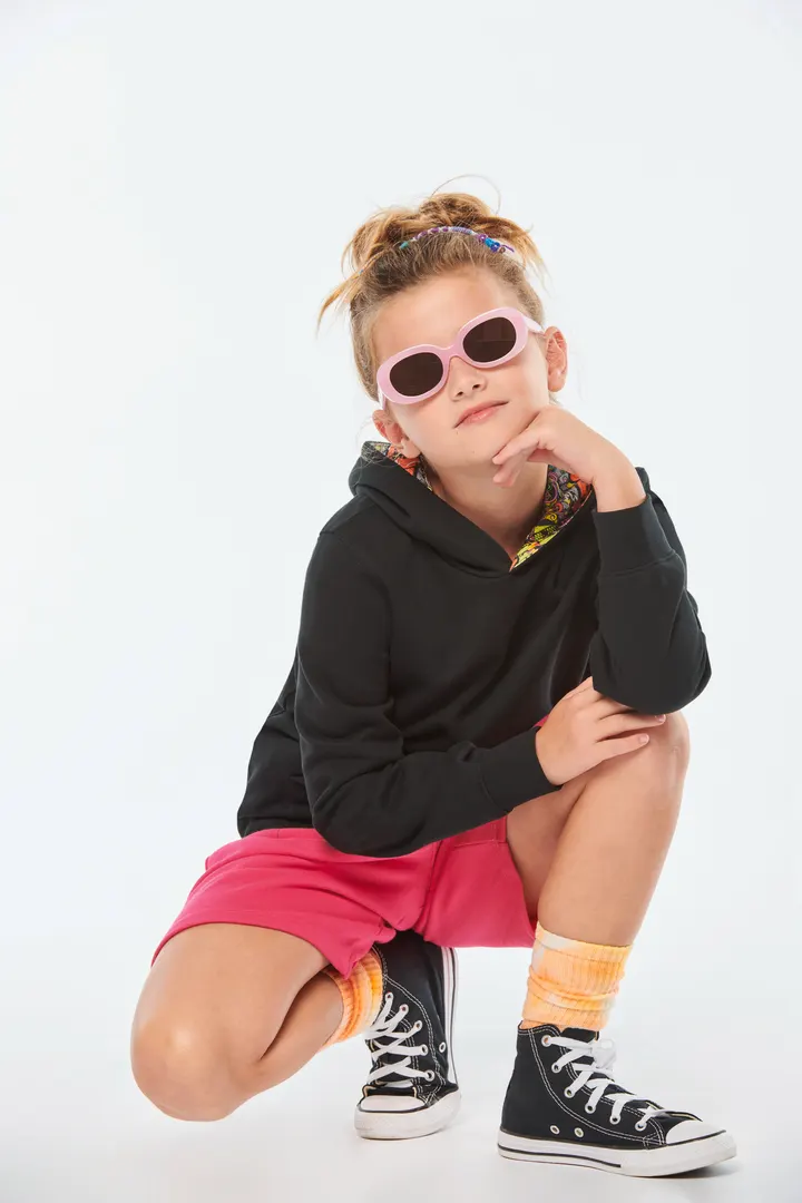 Kapuzensweatshirt mit kontrastfarbener Kapuze und Motiven für Kinder 8