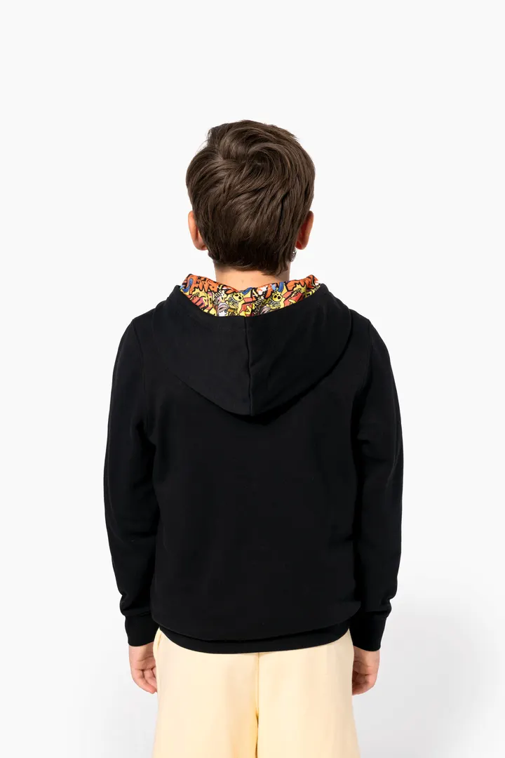Kapuzensweatshirt mit kontrastfarbener Kapuze und Motiven für Kinder 9