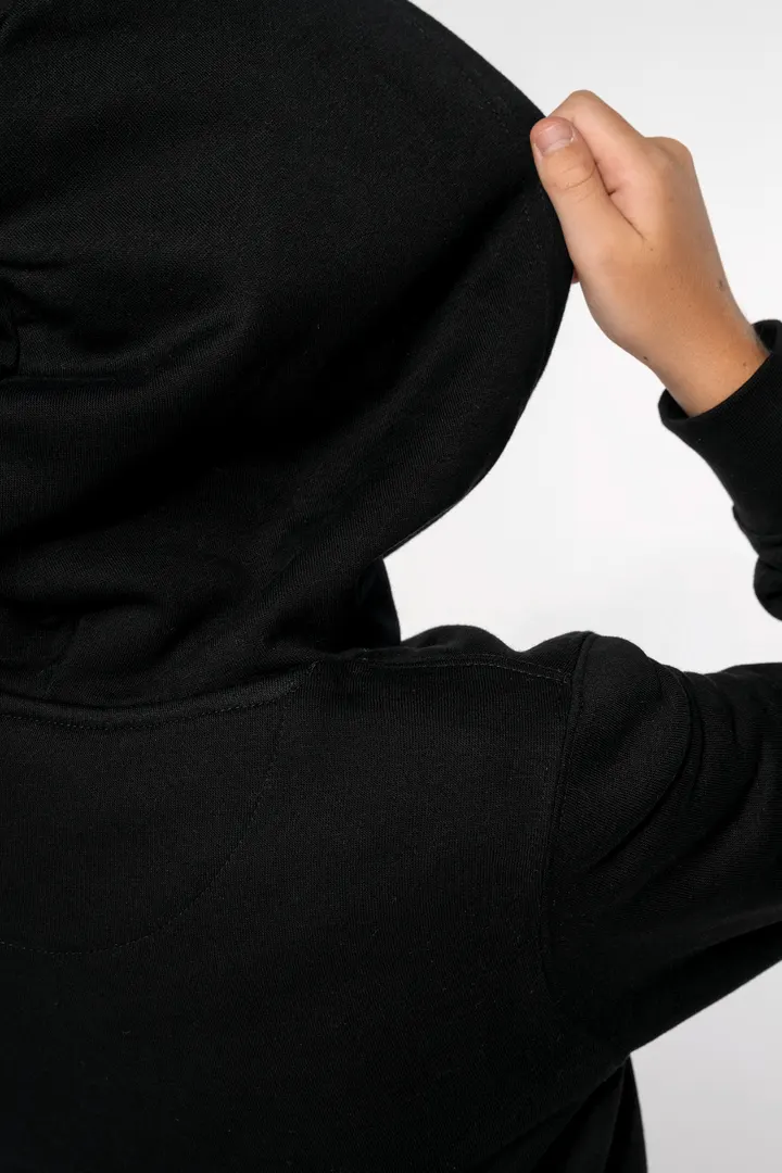 Kapuzensweatshirt mit kontrastfarbener Kapuze und Motiven für Kinder 12