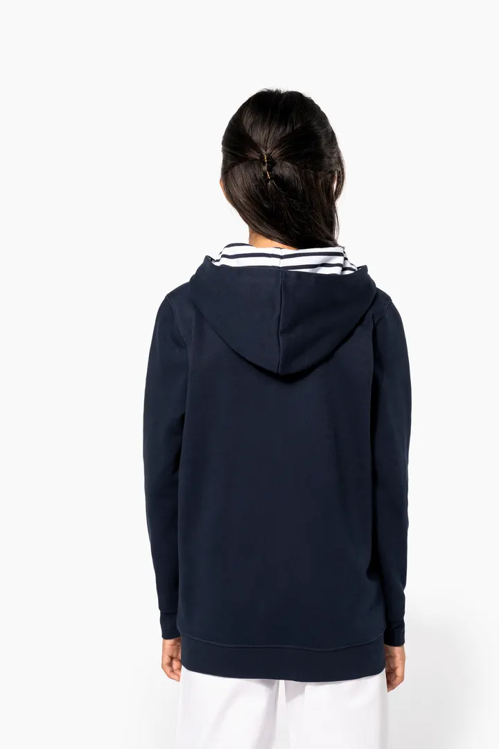 Kapuzensweatshirt mit kontrastfarbener Kapuze und Motiven für Kinder 1