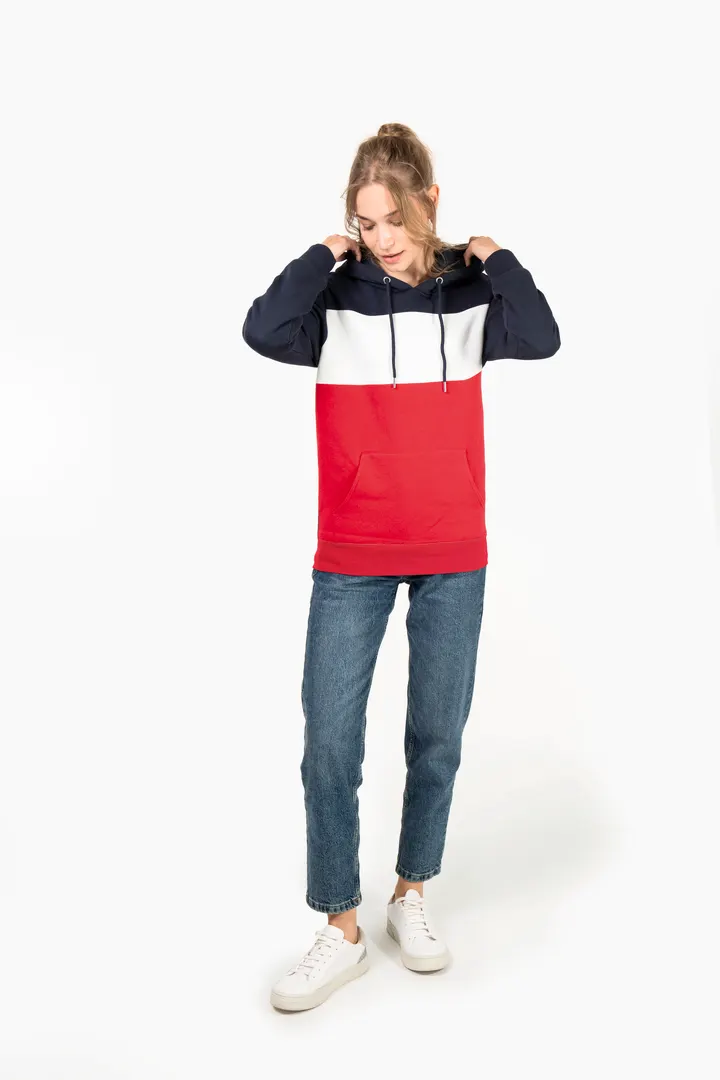 Dreifarbiges Kapuzensweatshirt, Unisex 27