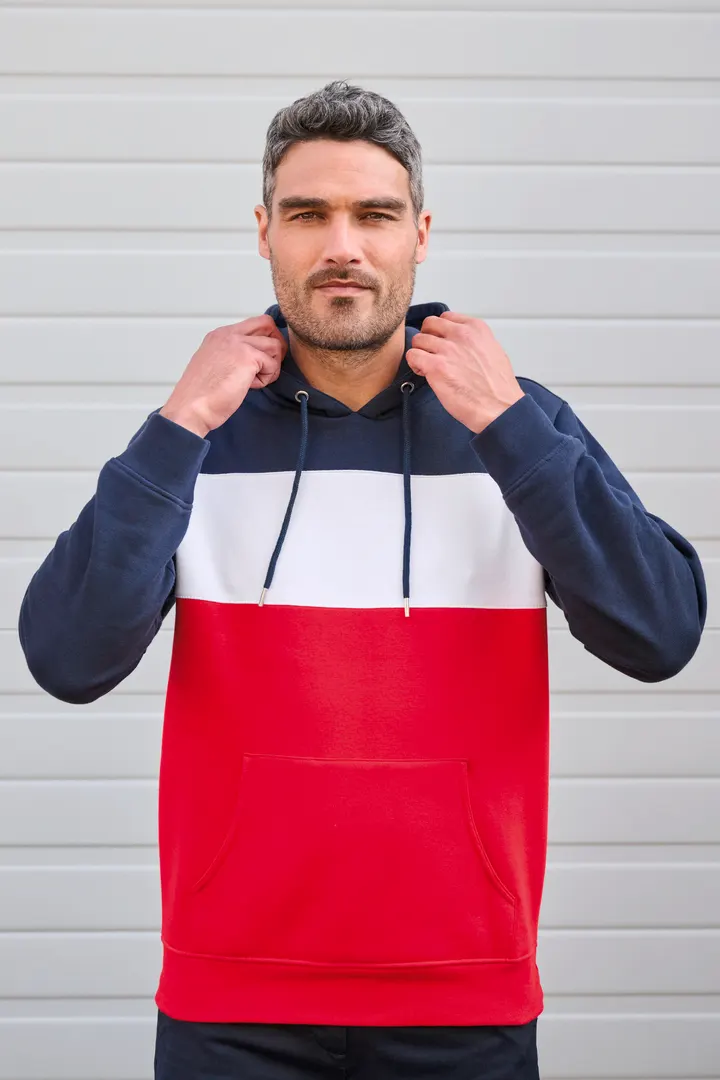 Dreifarbiges Kapuzensweatshirt, Unisex 30