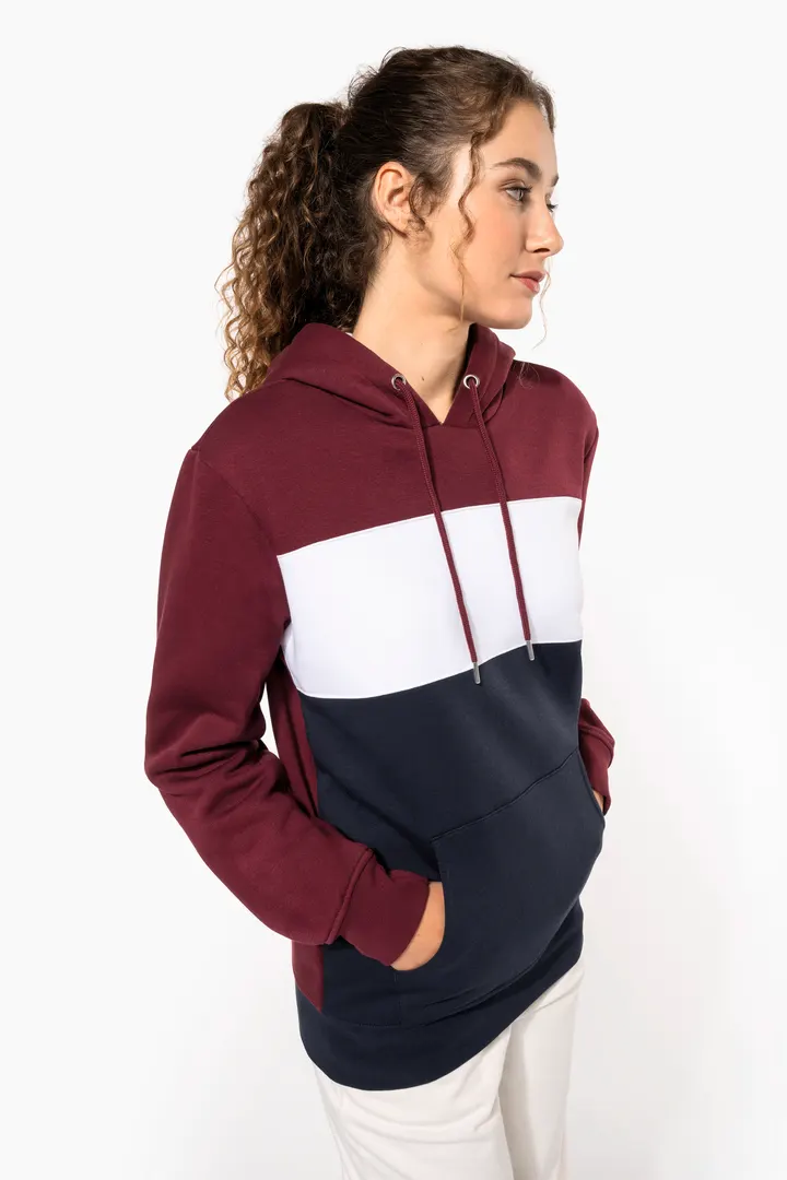 Dreifarbiges Kapuzensweatshirt, Unisex 24