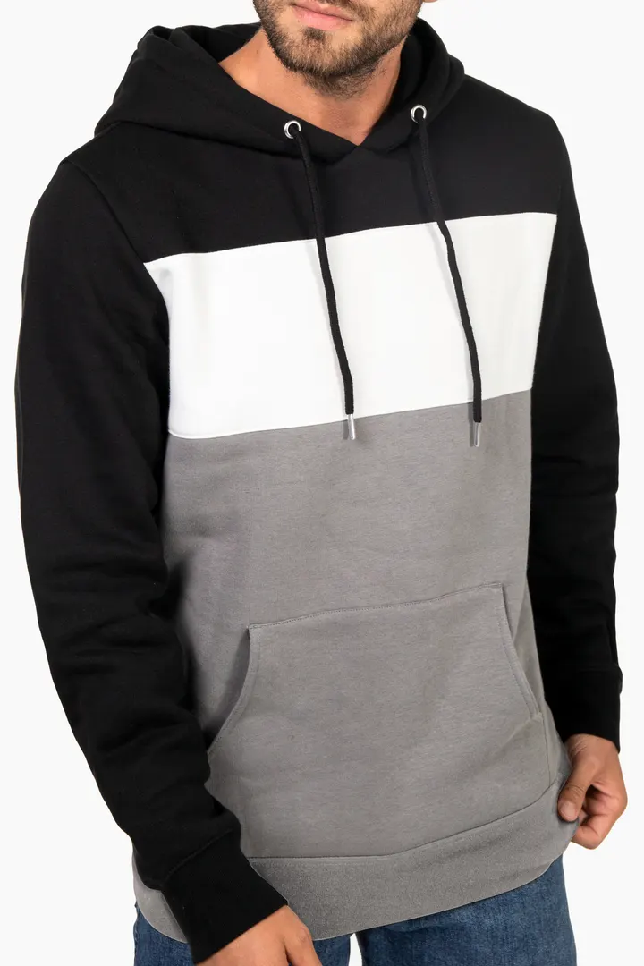 Dreifarbiges Kapuzensweatshirt, Unisex 3