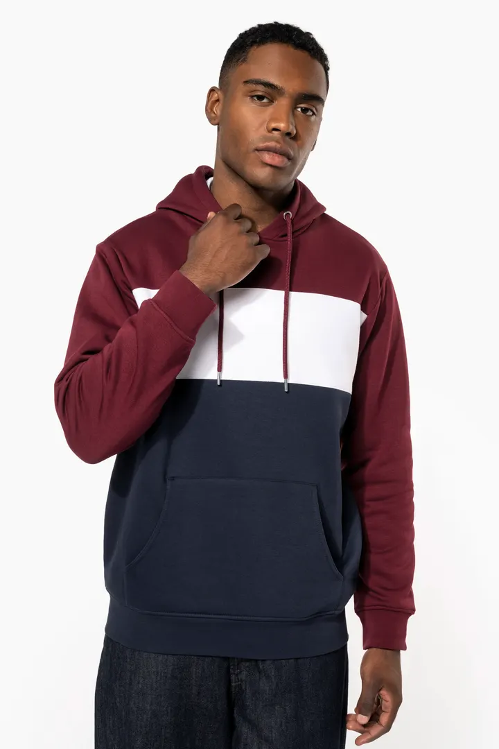 Dreifarbiges Kapuzensweatshirt, Unisex 6