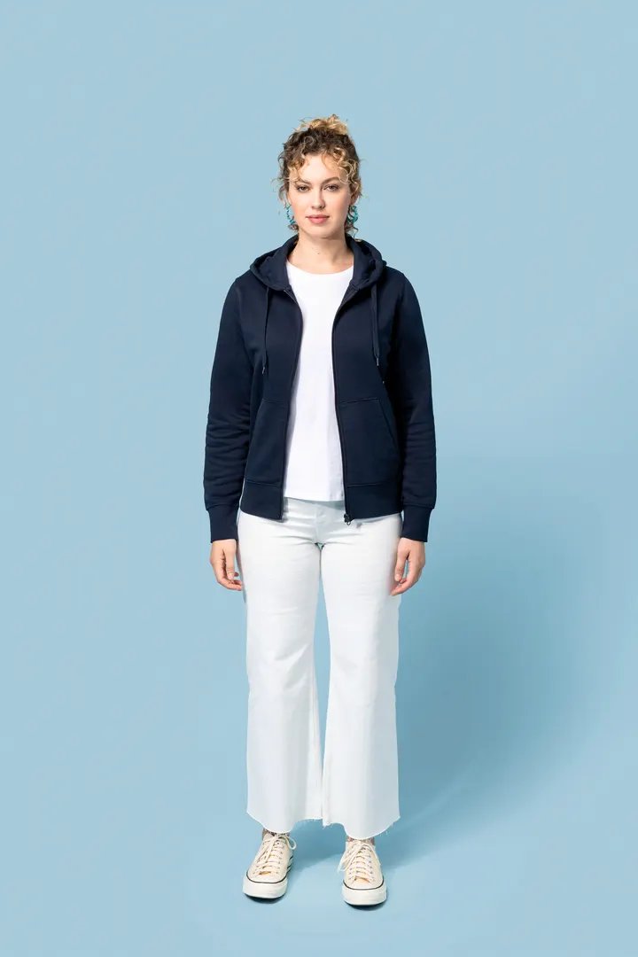 Umweltfreundliches Kapuzensweatshirt mit Reißverschluss Damen 6