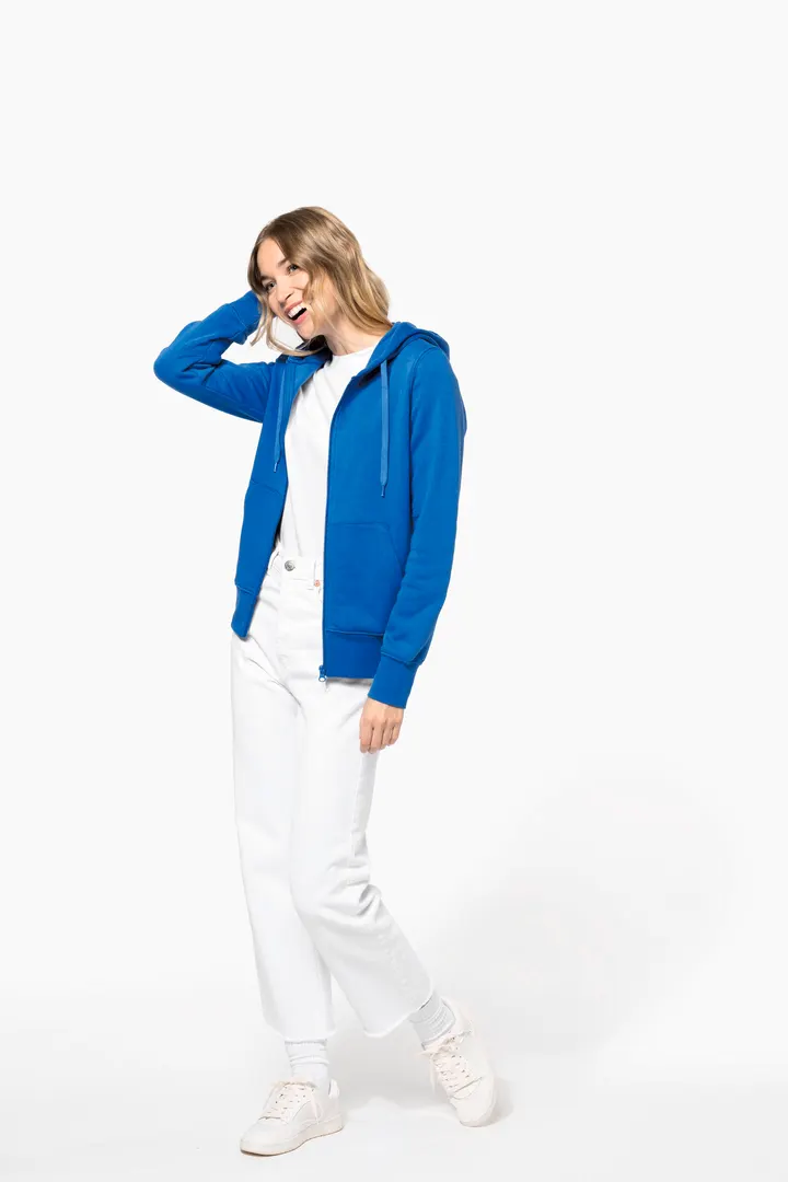 Umweltfreundliches Kapuzensweatshirt mit Reißverschluss Damen 7
