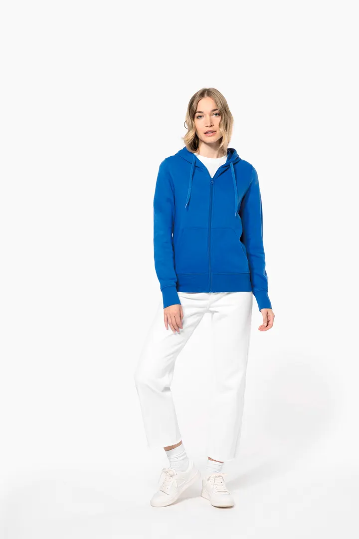 Umweltfreundliches Kapuzensweatshirt mit Reißverschluss Damen 10