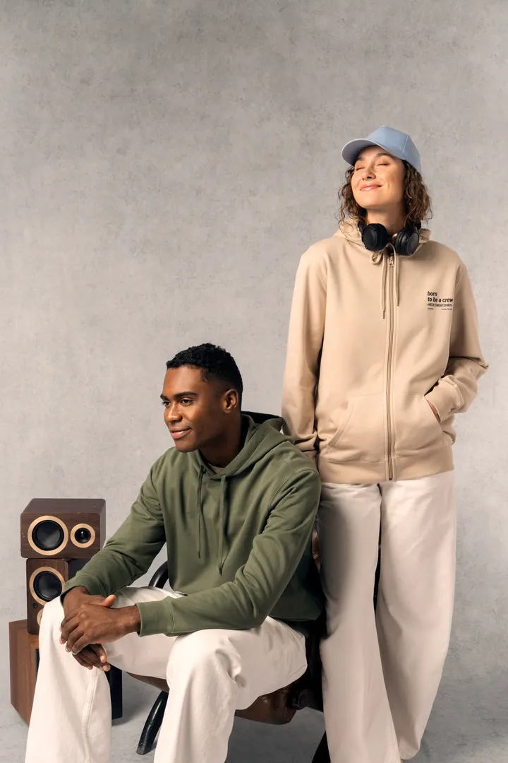 Sweat-shirt recyclé zippé à capuche unisexe 21