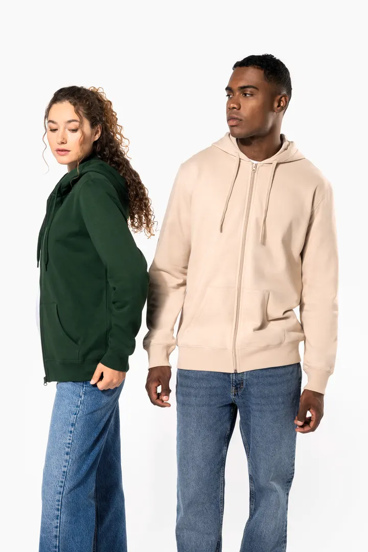 Sweat-shirt recyclé zippé à capuche unisexe 17