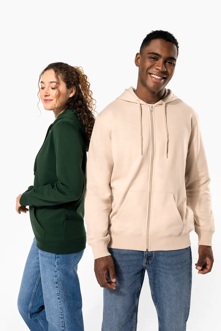 Sweat-shirt recyclé zippé à capuche unisexe 18