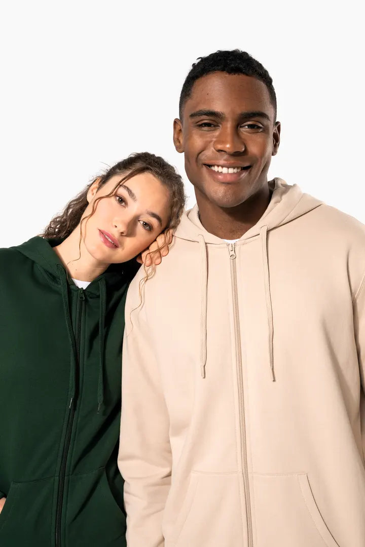 Sweat-shirt recyclé zippé à capuche unisexe 14
