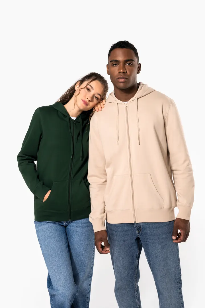 Sweat-shirt recyclé zippé à capuche unisexe 15