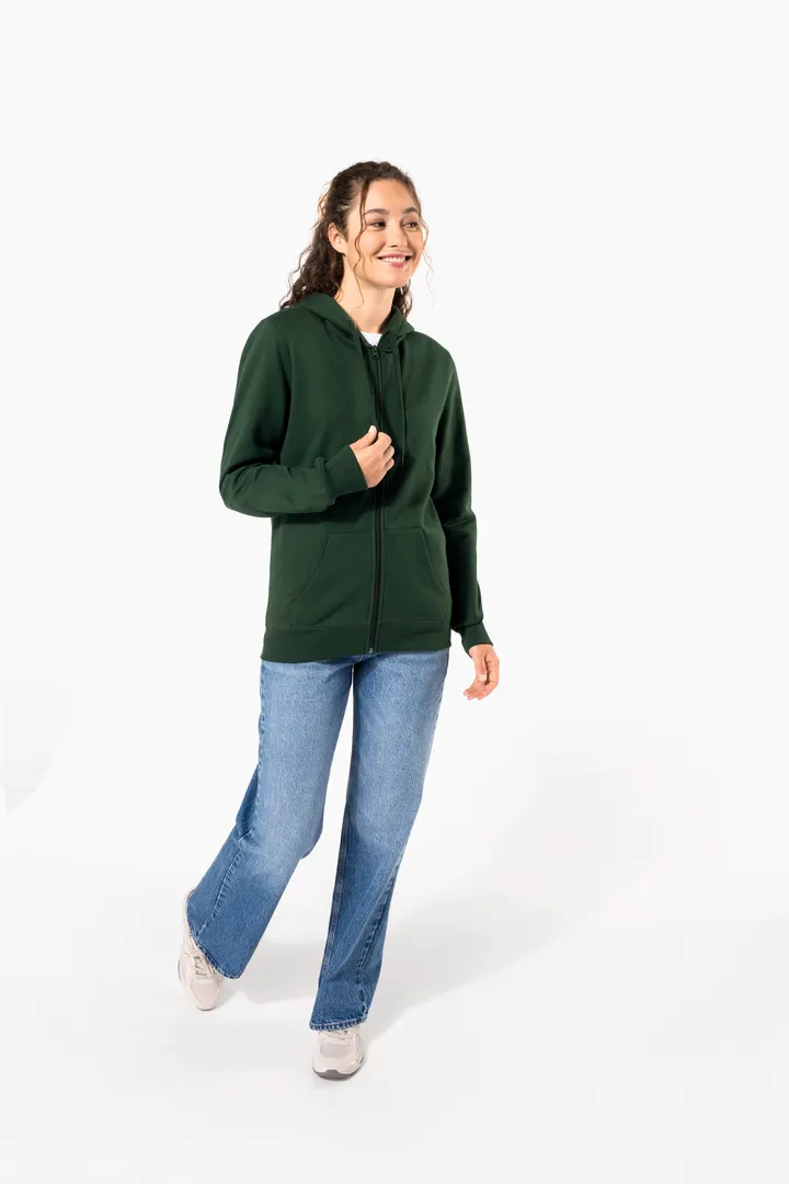 Sweat-shirt recyclé zippé à capuche unisexe 9