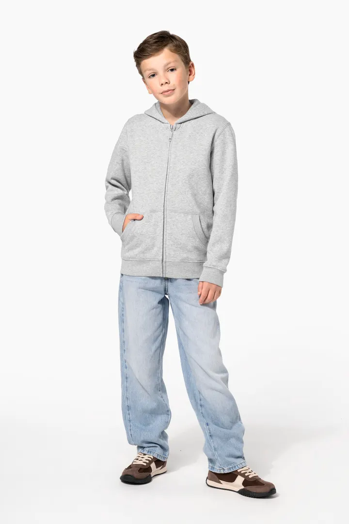 Sweat-shirt recyclé zippé à capuche enfant