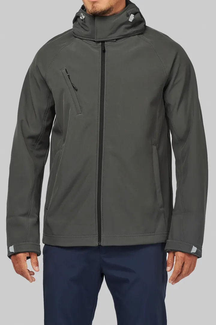 Herren Softshell-Jacke mit Abnehmbare Kapuze 2