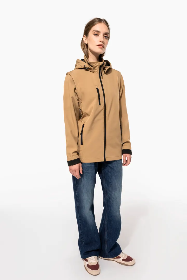 Veste Softshell 3 couches à capuche avec manches amovibles unisexe 11