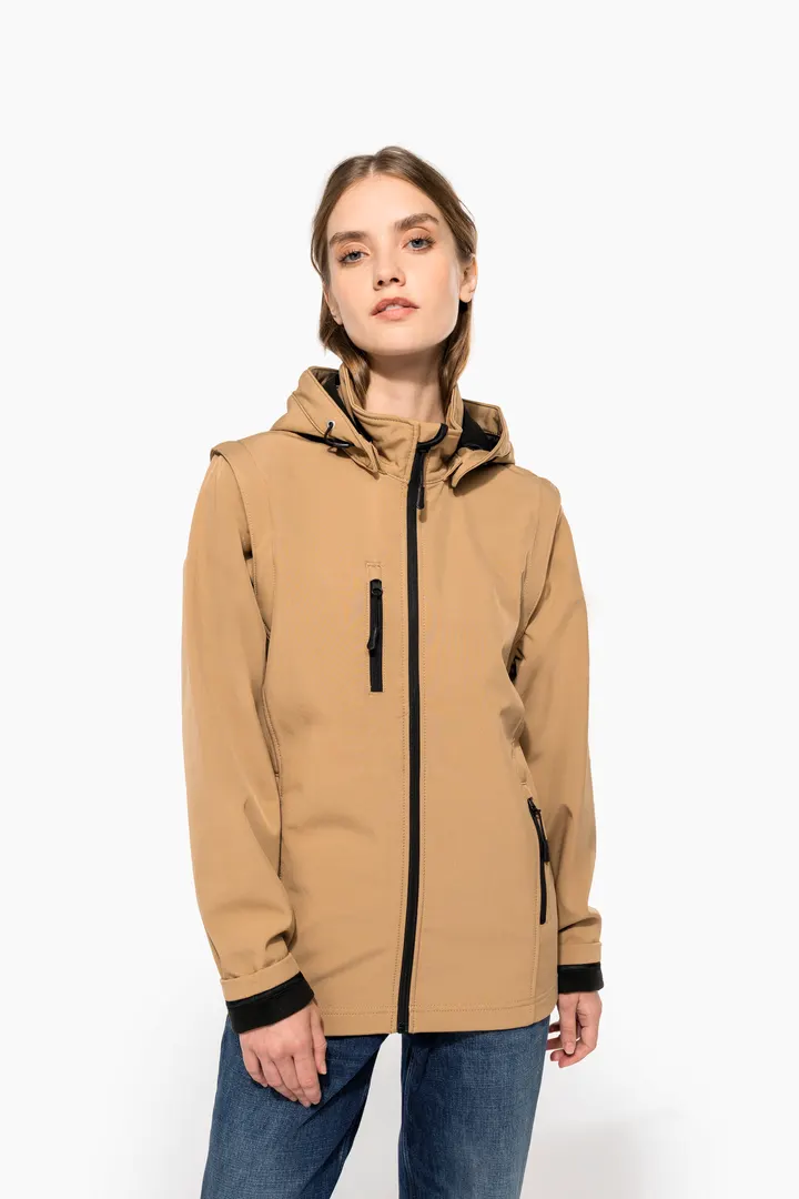 Veste Softshell 3 couches à capuche avec manches amovibles unisexe 12
