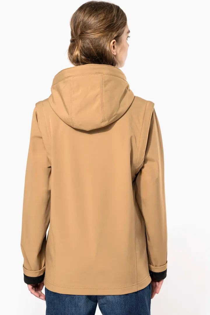 Veste Softshell 3 couches à capuche avec manches amovibles unisexe 13