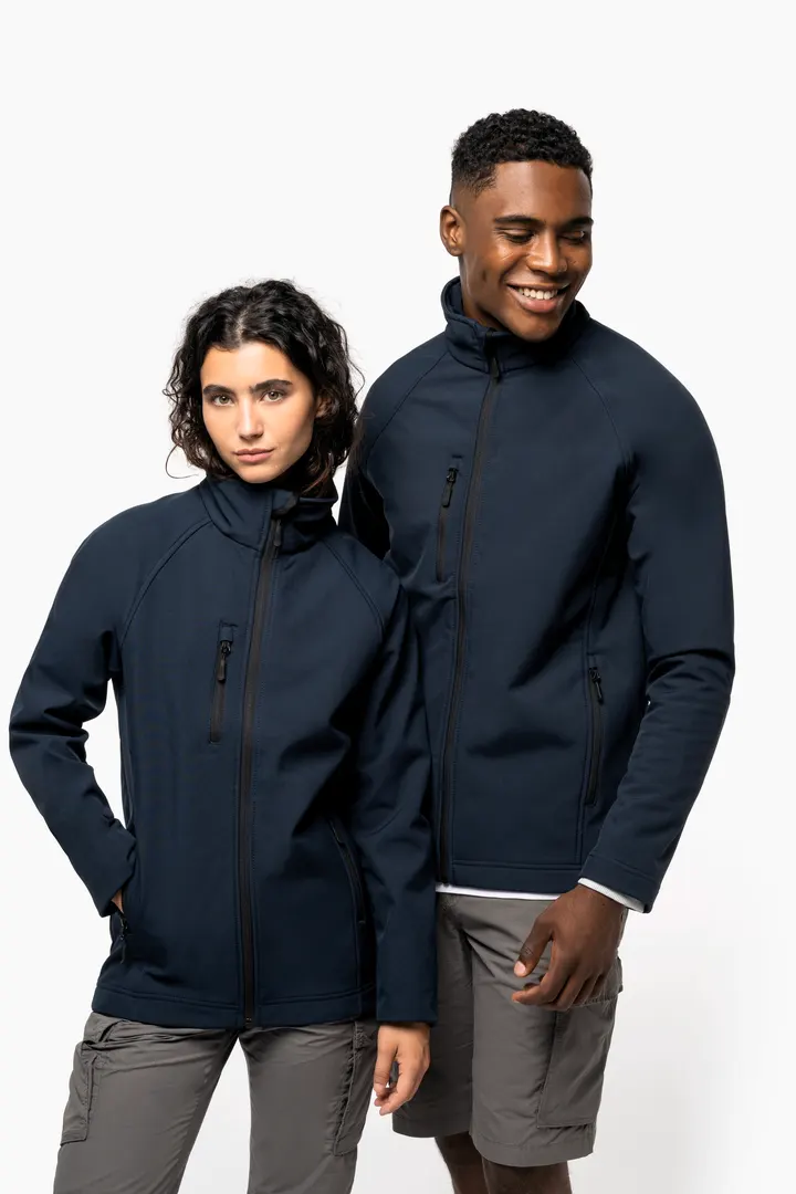 Umweltfreundliche 3-lagige Unisex-Softshell-Jacke 14