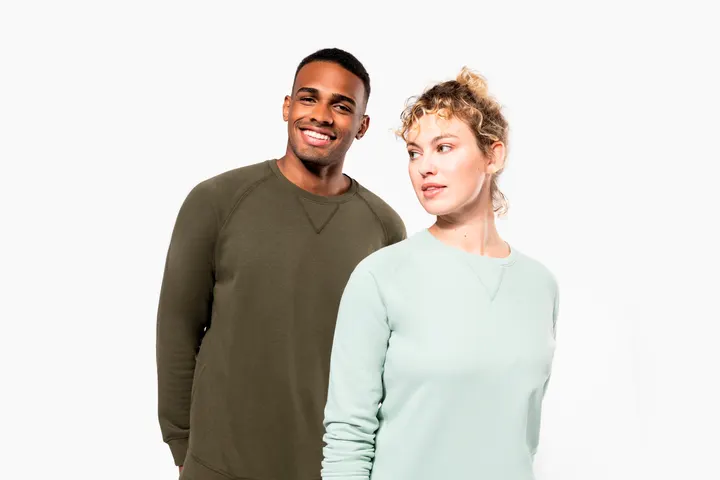 Herren Sweatshirt BIO-BAUMWOLLE Rundhalsausschnitt Raglanärmel 14