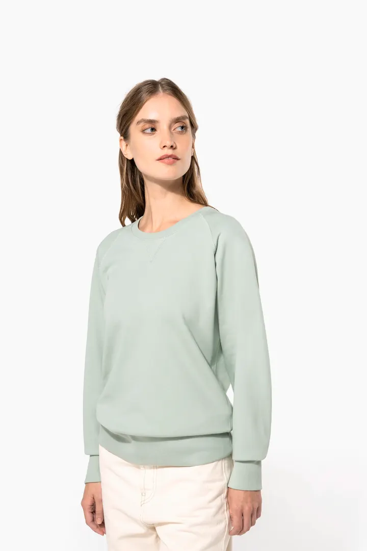 Damen Sweatshirt BIO-BAUMWOLLE Rundhalsausschnitt Raglanärmel 2