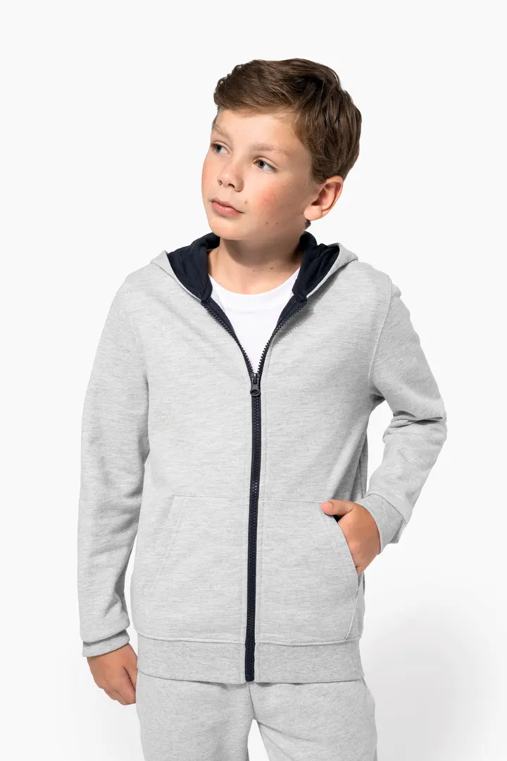 Kinder KAPUZENSWEATSHIRT mit Reißverschluss 19