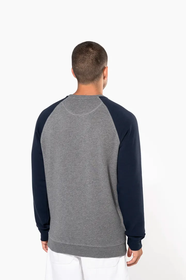 Zweifarbiges Herren-Sweatshirt French Terry mit Rundhalsausschnitt und Raglanärmeln AUS BIO-Baumwolle 9