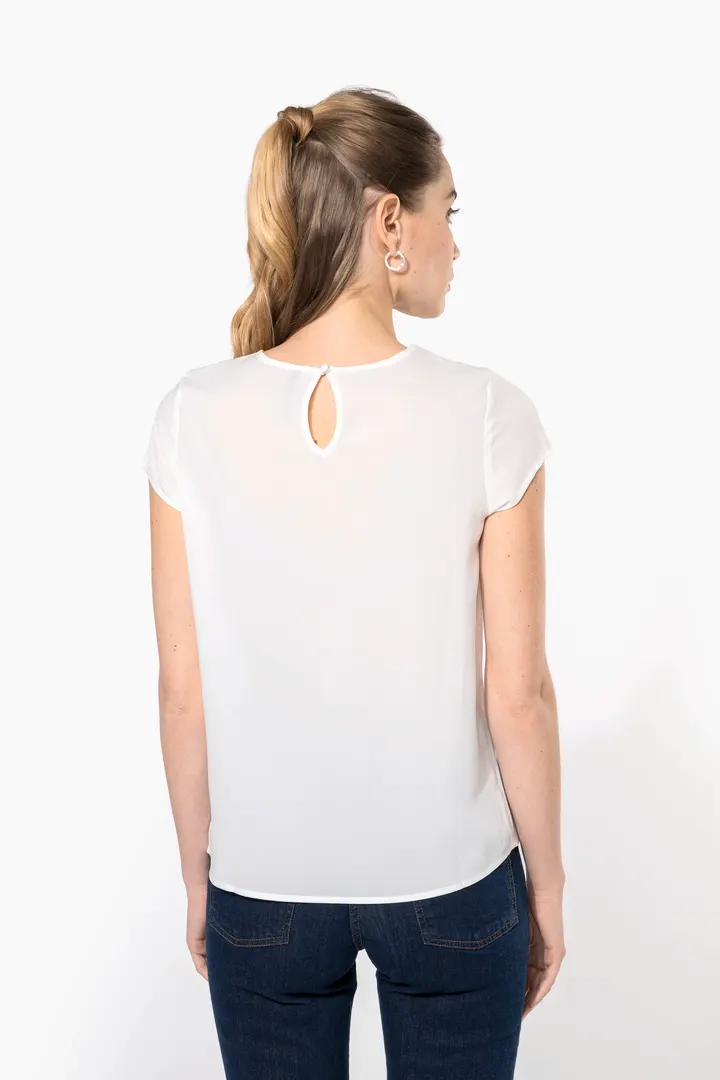 Kurzarm-Kreppbluse für Damen 4