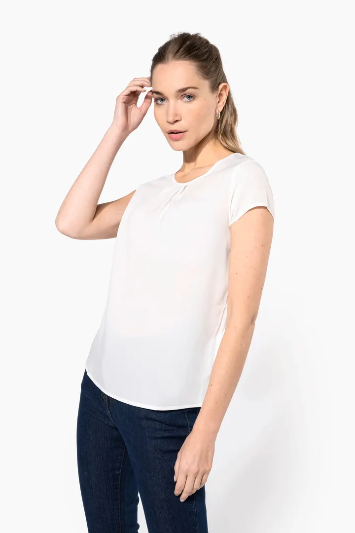 Kurzarm-Kreppbluse für Damen 5
