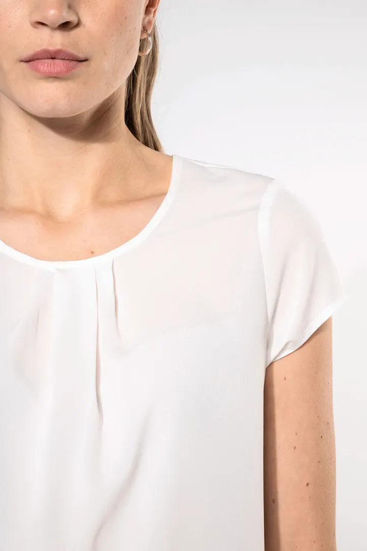 Kurzarm-Kreppbluse für Damen 8