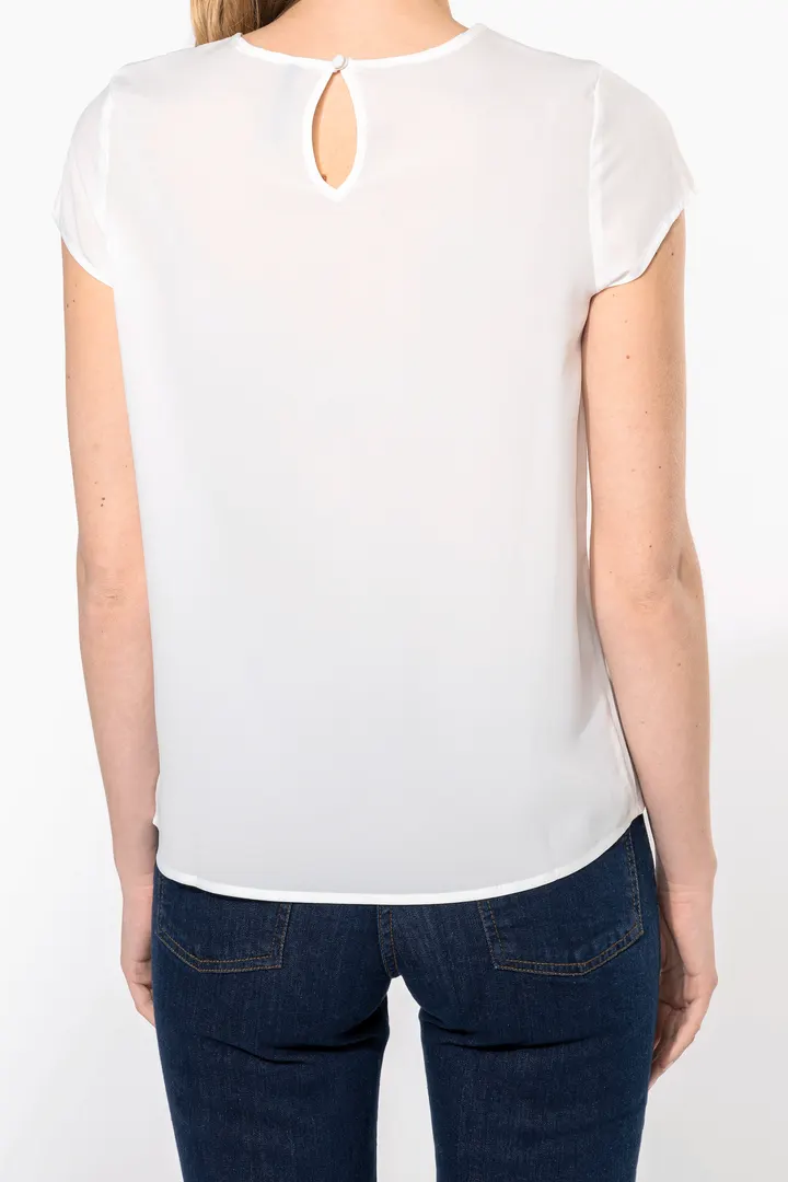 Kurzarm-Kreppbluse für Damen 3