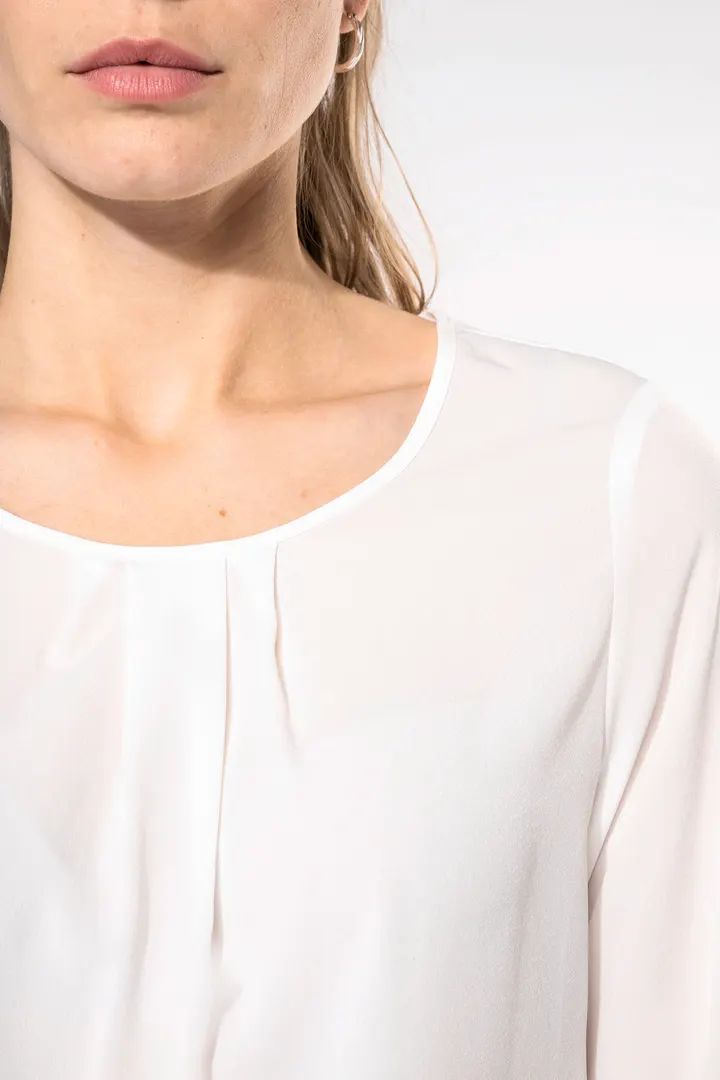 Langarm-Kreppbluse für Damen 8